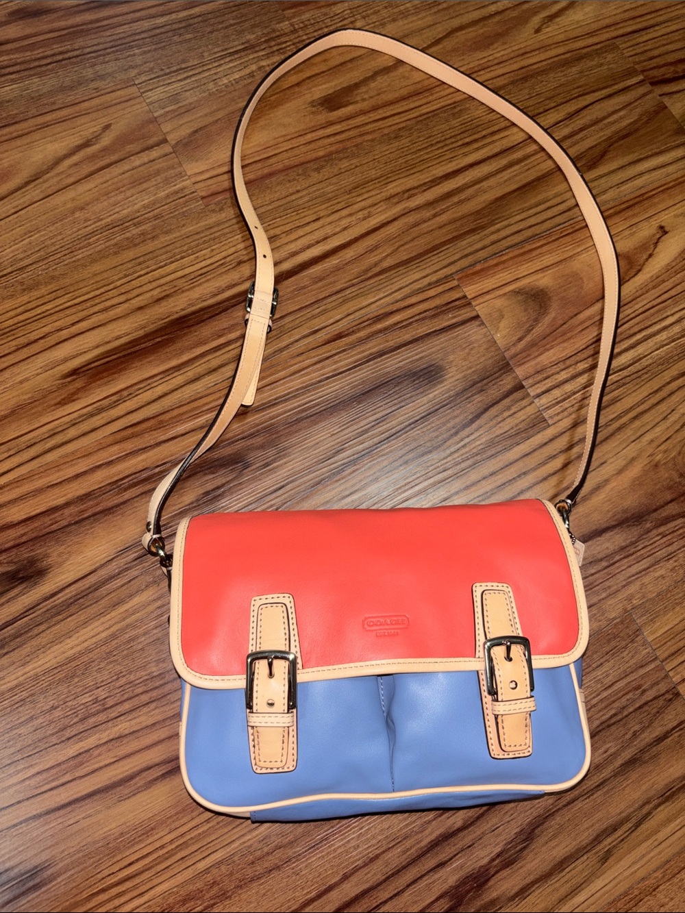 Y2K Coach Park Colorblock Leather Crossbody Bag